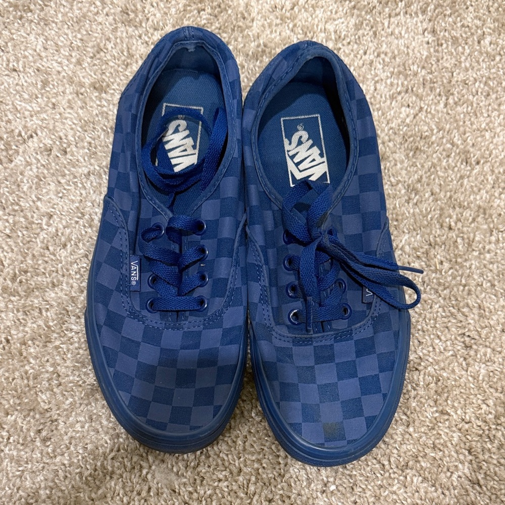 Vans Navy Checkered Lace-Up Shoes